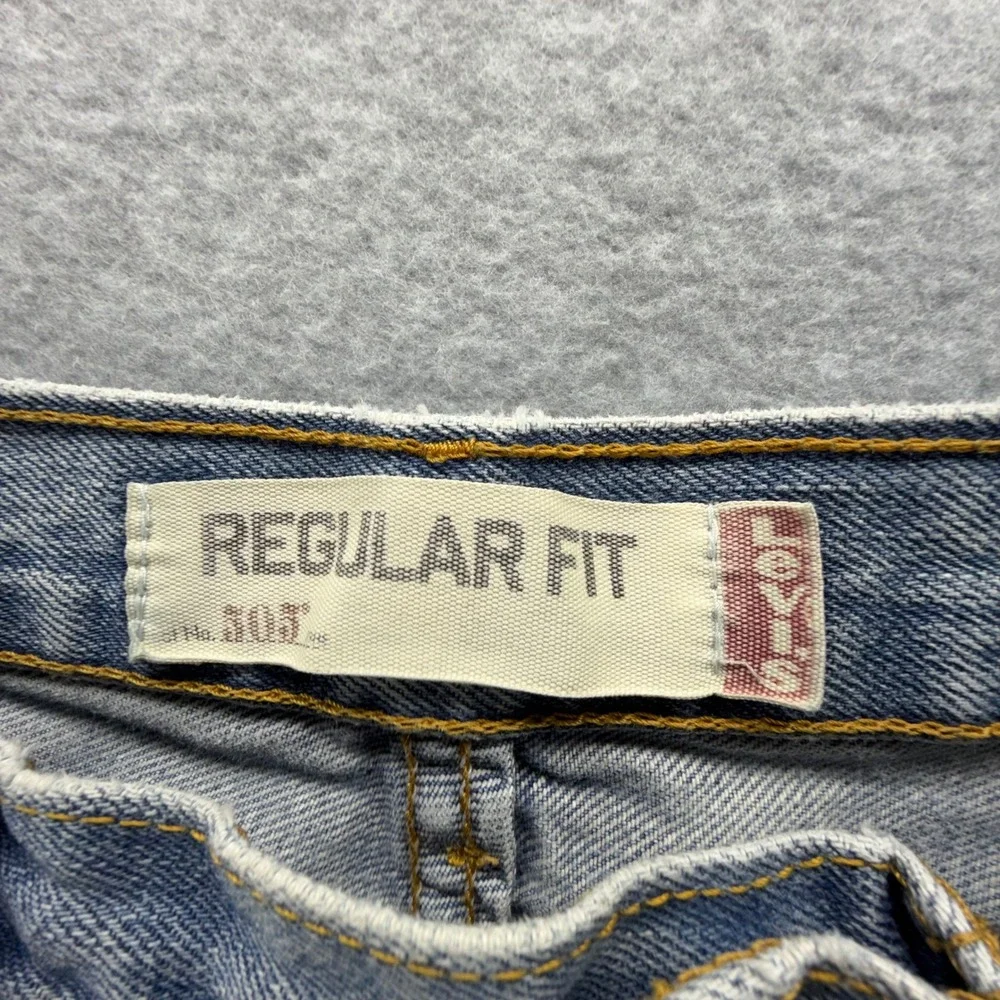 Levis 505 Regular Fit Jeans Mens 36x36 Light‎ Wash Blue Denim Straight Leg